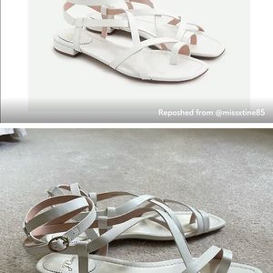 Jcrew Sandals 7.5 Leather white New with box
